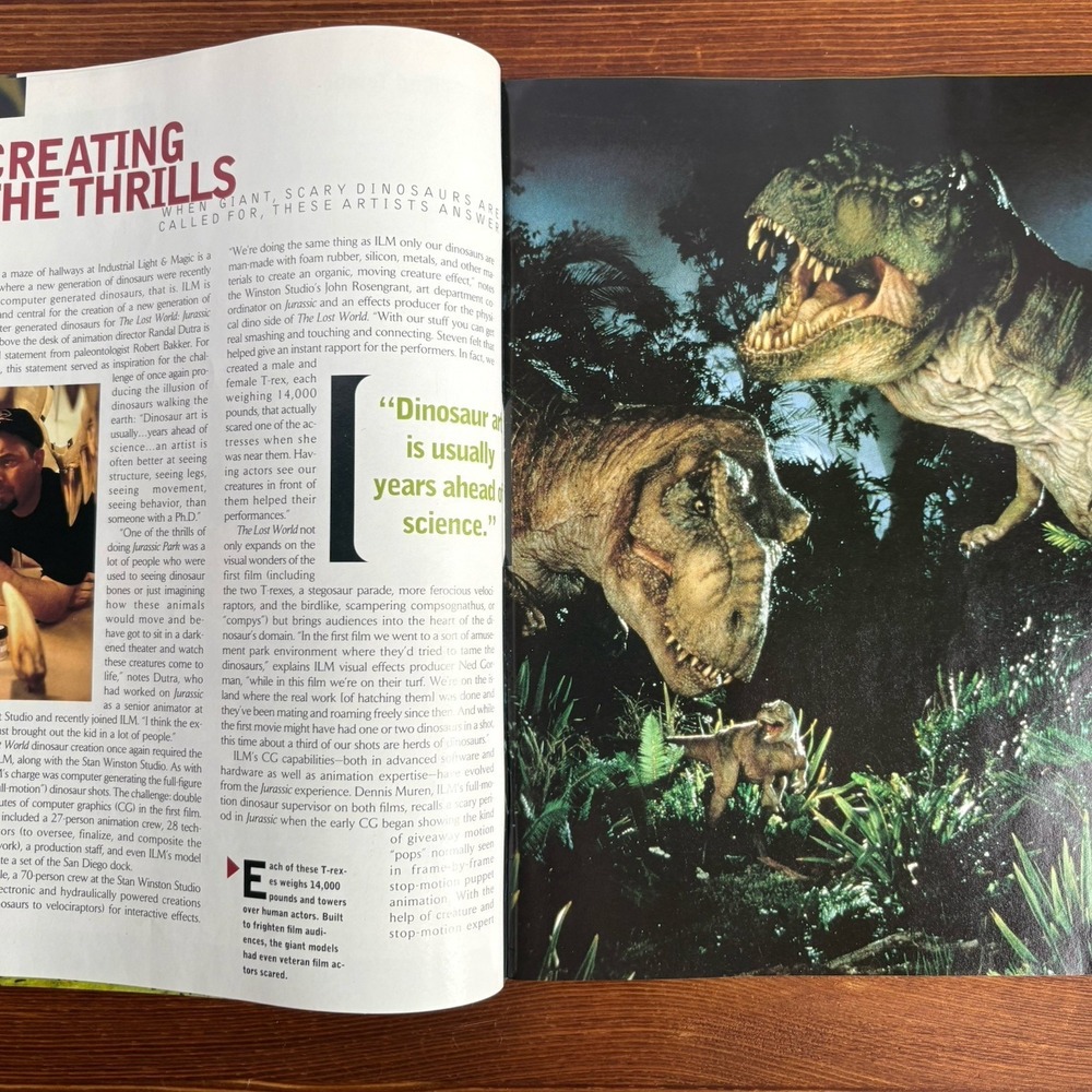 1997 The Lost World Jurassic Park Official Souvenir Magazine T-Rex Cover Topps‎ - Picture 5 of 8